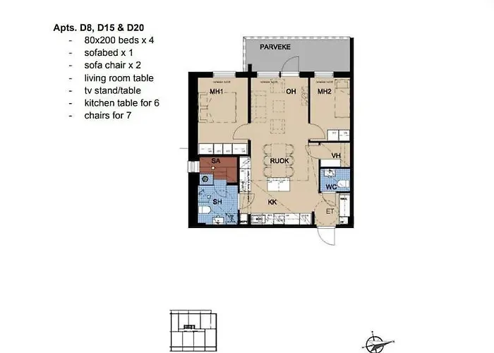 Compact 2bdr With Private Sauna Apartamento *